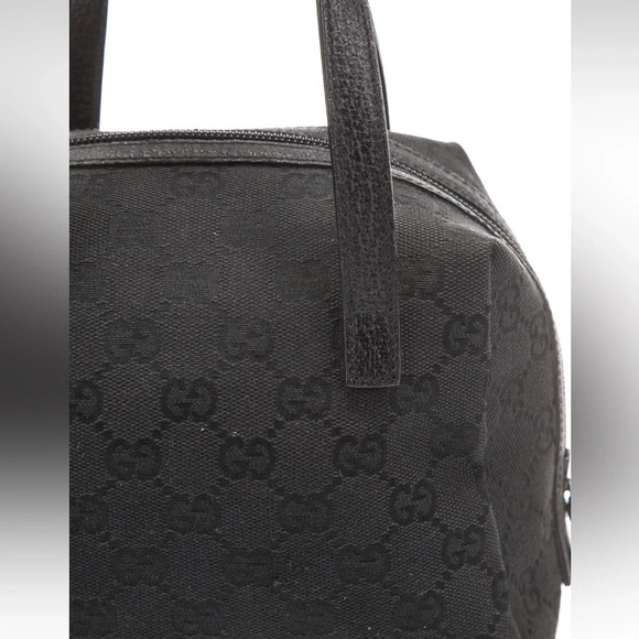 Vintage Mini Gucci GG Logo Top Handle Black Canvas Bag - Picture 6 of 14